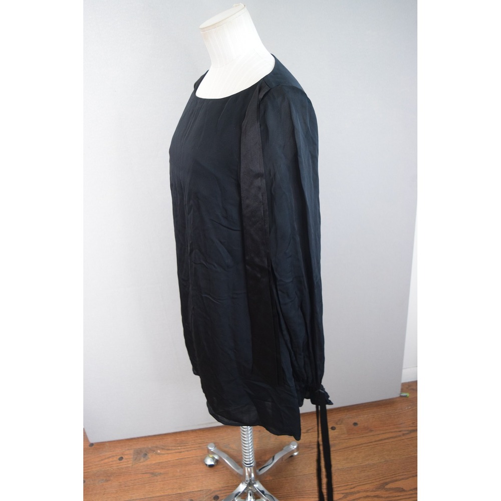 Stone Cold Fox Mini Dress Small Black Bow Cuff Long Sleeve Womens LBD Classic - Picture 2 of 5